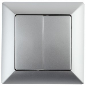 ЭРА Intro Solo выкл СУ 2 кл. (перекл. проходной) 4-107-03, алюминий 53611