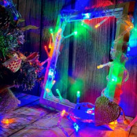 Гирлянда-нить ULD-S1000-090/STA (стат) MULTI 90LED разноцв. 10м. прозр.провод IP20  Uniel