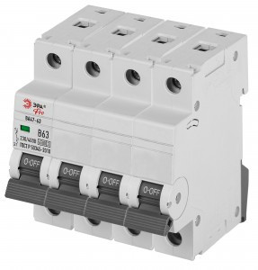 ЭРА PRO автоматический выкл. ВА47-63 4P 25А хар-ка C 4,5кА VA63-4P25C4.5 59444