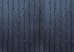 Гирлянда-занавес ул. Св/д дождь 2х1,5м/20нит, черн.провод, БЕЛЫЕ 360LED без б/п 235-125 Neon Night