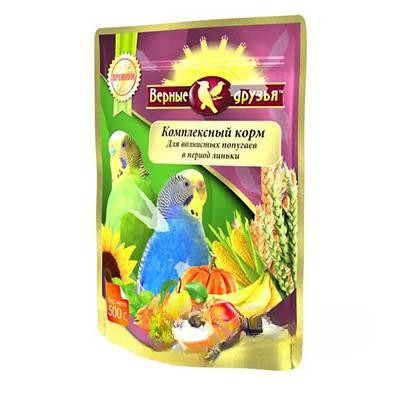 Верные друзья Корм для волнистых попугаев в период линьки 500г x10