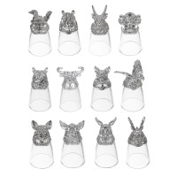 Набор стопок стеклянных Знаки зодиака 12пр, серебро