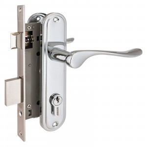 АЛЛЮР 127/1 CP хром 5кл М/О расстояние 70мм 1-ригельЗамок врезной с/руч  (12)