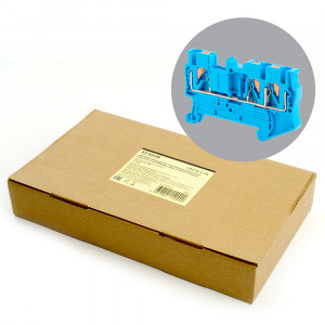 Stekker зажим самозажимной 3-х проводный проходной ЗНИ 2,5мм2 LD573-2-25 (JXB PT 2.5 TW) синий 49251