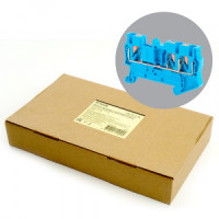 Stekker зажим самозажимной 3-х проводный проходной ЗНИ 2,5мм2 LD573-2-25 (JXB PT 2.5 TW) синий 49251