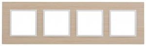 ЭРА 14 Elegance рамка СУ 4 мест. дерево,белен.дуб-бел, 14-5304-01 2681