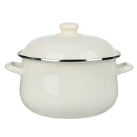 Кастрюля эмалированная VETTA Айвори, 24см, 5л, индукция