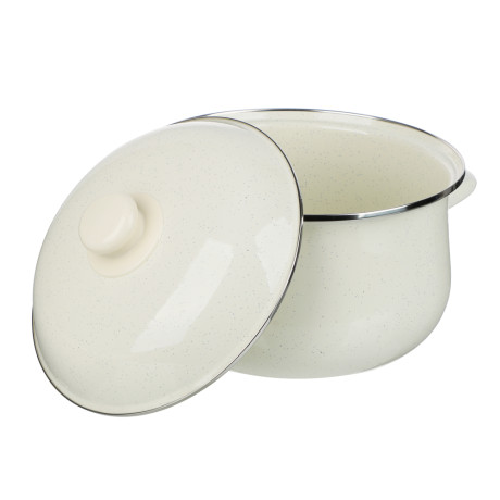 Кастрюля эмалированная VETTA Айвори, 24см, 5л, индукция