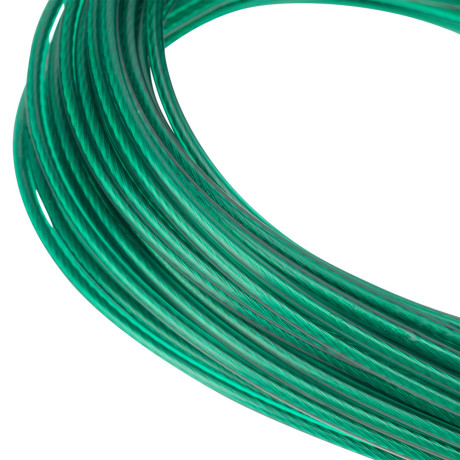Трос металлополимерный зеленый ПР-2.5, толщина 2.5 мм, моток 20 метров Сибртех