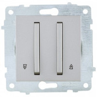 OVIVO мех. выкл. СУ 2 кл. (узкая клавиша, жалюзийный) серебро (ко всем рамкам) 610-000210-216