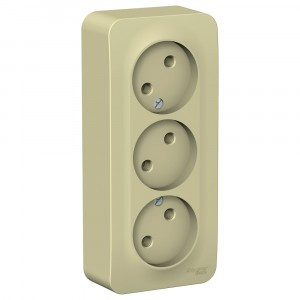 Systeme Electric BLANCA роз. ОУ 3 мест. 16А беж. (пл.осн., изол.пл.) BLNRA000317 (6!)