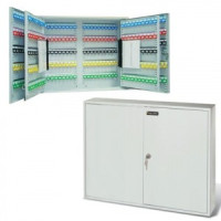 Шкафчик (Ключница) на 300 ключей BRAUBERG 730*140*550 мм, с замком, +300 брелоков, серый, 290341