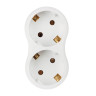 Разветвитель 2 гнезда Intro, евро, с заземлением, 16А, 250В, TR2e-W, белый