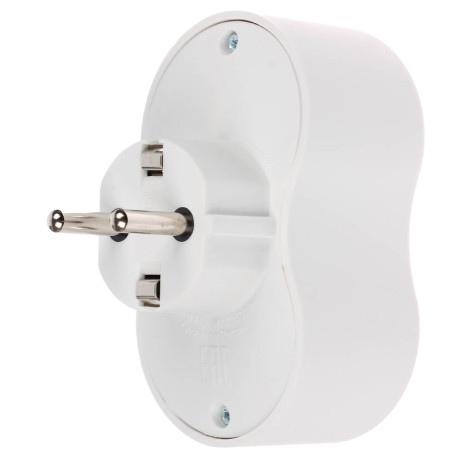 Разветвитель 2 гнезда Intro, евро, с заземлением, 16А, 250В, TR2e-W, белый