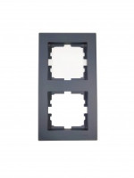 Lezard VESNA рамка СУ 2 мест. (вертик) графит 742-3400-152
