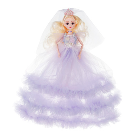 ИГРОЛЕНД Кукла в пышном свадебном наряде, 30см, пластик, полиэстер, 4-8 цветов