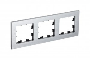Systeme Electric AtlasDesign Nature рамка СУ 3 мест. металл серебро ATN312103
