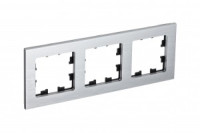Systeme Electric AtlasDesign Nature рамка СУ 3 мест. металл серебро ATN312103