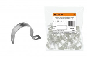 TDM скоба метал. оцинк. сталь однолапк. d16-17мм  (100шт/уп.,цена/шт) (100!) SQ0409-0004