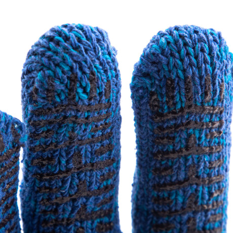 Перчатки трикотажные усиленные, гелевое ПВХ-покрытие, 7 класс, синие Сибртех