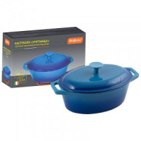 Кастрюля чугунная эмал. с крышкой "Утятница" OCE-28, 3,5л, d=28см, овальная, 985036 Mallony