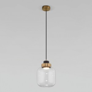 Eurosvet св-к подвесной LED 476 лм 175х175х1000 металл прозрачный/бронза Jeffry 50240/1 LED a060672