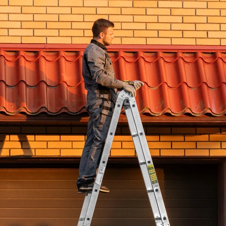 Лестница шарнирная алюминиевая, 4 х 5 ступеней, Сибртех
