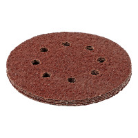 Круг абразивный на ворсовой подложке под "липучку", перфорированный, P 36, 125 мм, 5 шт Matrix