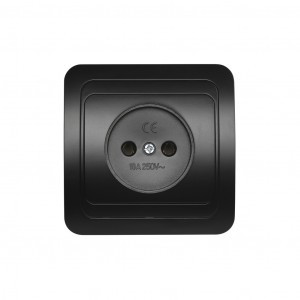 Smartbuy Марс роз. СУ 1-местная без заземления 10А черная  (SBE-02b-10-S1-N-c)