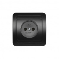 Smartbuy Марс роз. СУ 1-местная без заземления 10А черная  (SBE-02b-10-S1-N-c)