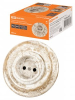 TDM Болонь Розетка СУ фарфоровая 2П 10А 250В мрамор Ретро SQ1820-0121