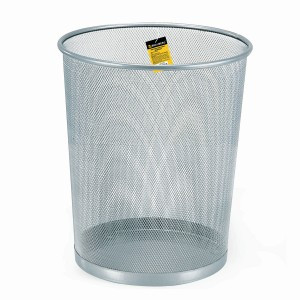 Корзина д/бумаг BRAUBERG "Germanium", большая, металлическая, 20 л, серебристая, 231957