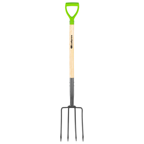 Вилы 4-рогие, огородные, кованые, 195х295х1165 мм, деревянный лакированный черенок Сибртех