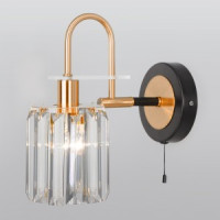 EUROSVET Бра 1x60W 120х230 металл античная бронза/прозрачный/чёрный Tenia 70090/1