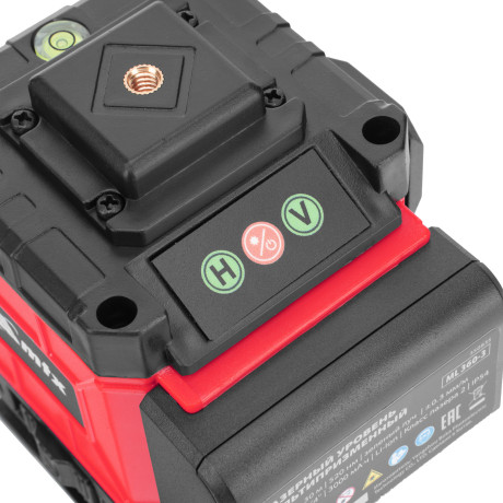 Лазерный уровень м-призм. ML 360-3 Pro SET, 30 м, акк. Li 3000 мАч, состоит из 2 частей// MTX