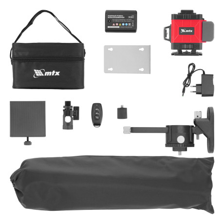 Лазерный уровень м-призм. ML 360-3 Pro SET, 30 м, акк. Li 3000 мАч, состоит из 2 частей// MTX