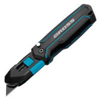 Нож-скребок складной, 19мм, сменное лезвие, SK2, 5 запас. лезвий, алюмин. корпус, клипса GROSS