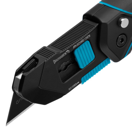 Нож-скребок складной, 19мм, сменное лезвие, SK2, 5 запас. лезвий, алюмин. корпус, клипса GROSS