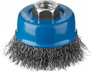 ЗУБР "ПРОФЕССИОНАЛ". Щетка чашечная для УШМ, витая стальная проволока 0,3мм, 60ммхМ14