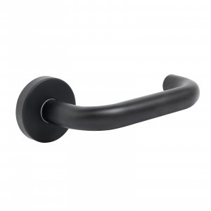 Комплект ручек на круглой розетке д/мет дверей СТАНДАРТ 0203 SS (60-90) ЧЕРНАЯ INOX нерж сталь(40)