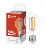 ASD/InHome лампа св/д Deco ЛОН A65 E27 25W(2480lm) 4000K 4K 125x65 филамент (нитевидная) прозр. 5947