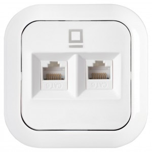 Bylectrica Гармония роз. СУ комп. 2 мест. RJ-45 белый (корп. ABS) РК216-020