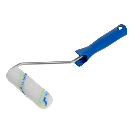 Мини-валик в сборе "Водные краски", 110 мм, ворс 12 мм, D 16 мм, D ручки 6 мм, полиэстер Сибртех