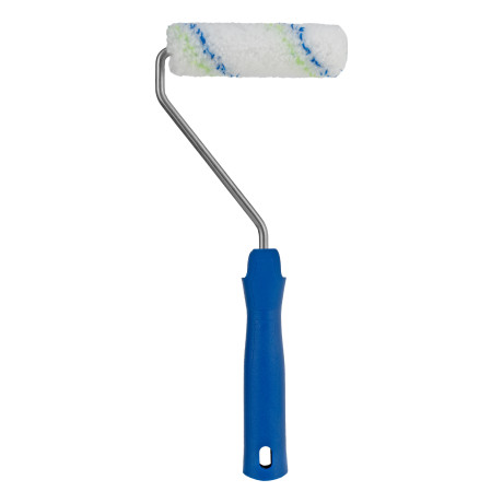 Мини-валик в сборе "Водные краски", 110 мм, ворс 12 мм, D 16 мм, D ручки 6 мм, полиэстер Сибртех