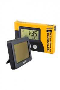 Термометр-гигрометр-часы GARIN Точное Измерение THC-1, -10…+90С, пит.1х2032 в комплекте, 18441