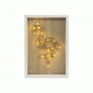 Apeyron Ночник св/д "Фламинго" 0.5W 150lm теплый белый 3000K 2K 2хLR6 МДФ 300х200х40 12-178