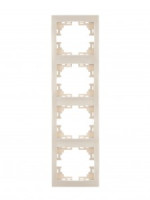 Lezard Мира рамка 4 мест. (б/вст, вертик.) крем. (PC) 701-0300-154