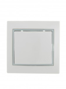 Lezard Мира роз. СУ 1 мест. 16А бел. с серой встав. (земля, керамика, крышка, корп.PC)  701-0215-123