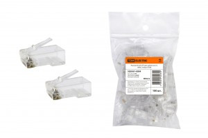 TDM Разъем RJ-45 UTP для кабеля кат. 6, 8P8C пакет (в уп. 100шт, цена за уп.) (6!) SQ0561-0004