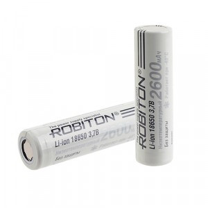 Ак-р Robiton 18650 2600mAh LI186NP2600LT 35А низкотемп.-40-+60C без защиты PK1 18х65, 17652